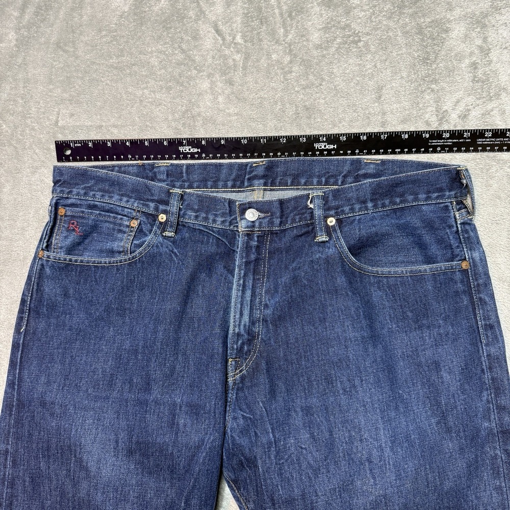 Polo Ralph Lauren Classic Fit Jeans Mens 40x32 Measures 42x33 Dark Wash Blue RL - Picture 10 of 11